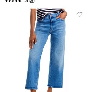 Mother- The Dodger High Rise Ankle Wide Leg Jeans in Work Hard Play Hard